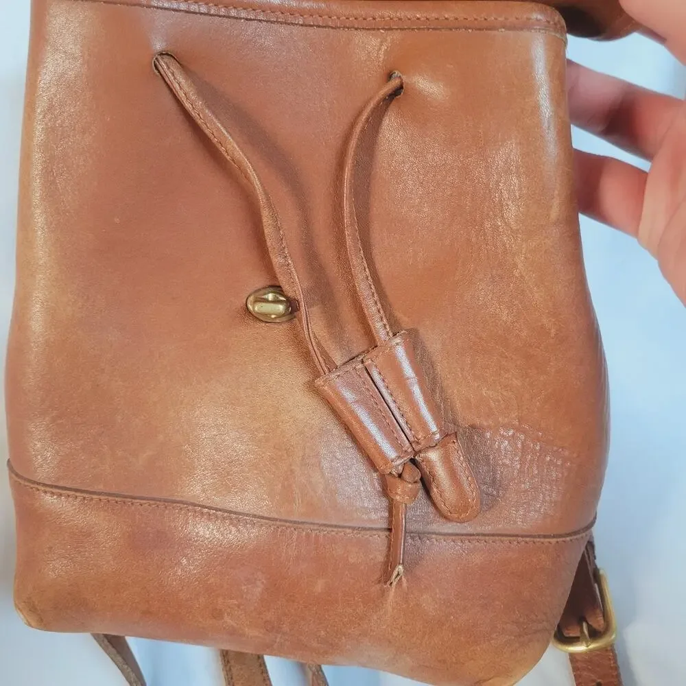 90's Old Coach Backpack Shoulder Bag 9960 Leather Brown 25x20x11cm pre-owned